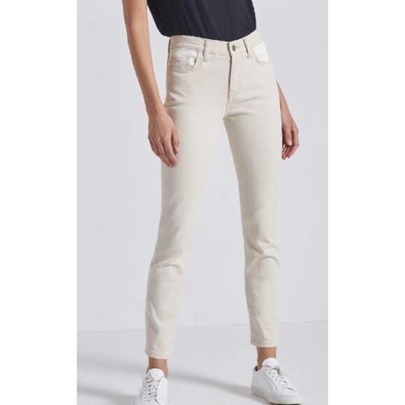 CURRENT ELLIOTT  The Original‎ Stiletto Jeans Oatmeal White Contrast Women's 27 - Picture 1 of 13